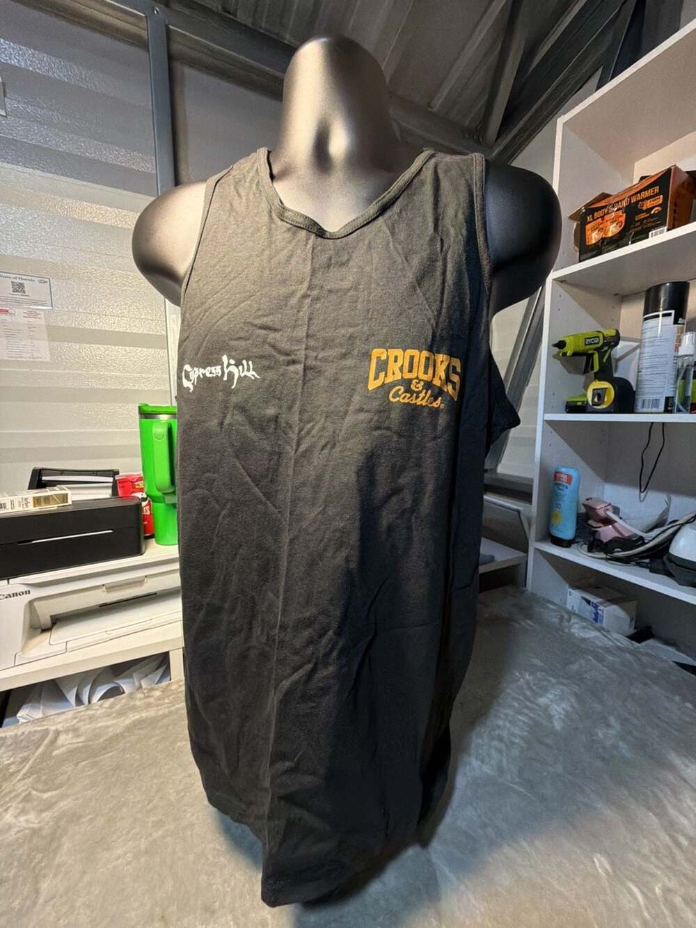 Crooks & Castles x Cypress Hill Black Graphic Print Sleeveless Tank Top Medium